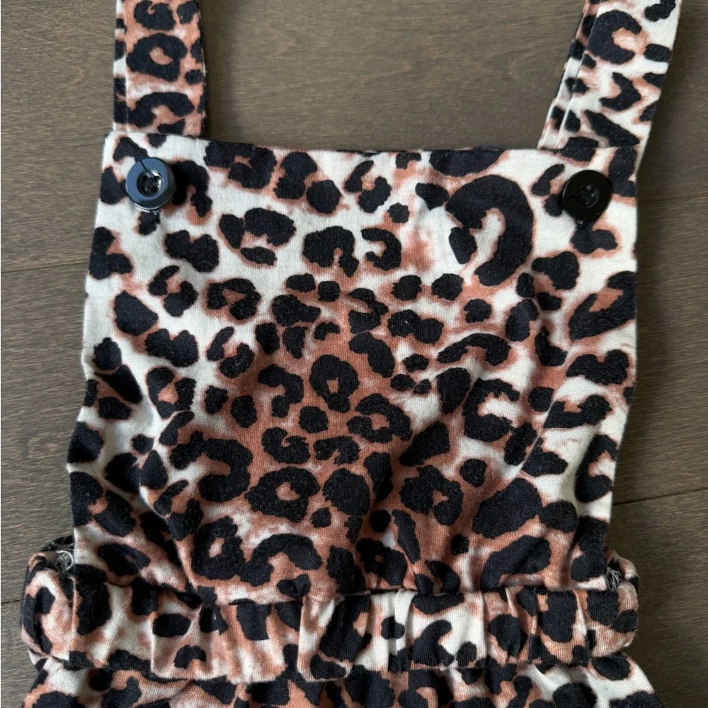 Leopard Print Flared Overalls - Picture 4 of 11